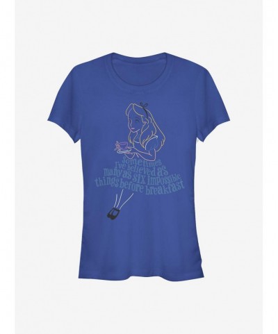 Hot Sale Disney Alice In Wonderland Impossible Things Girls T-Shirt $11.95 T-Shirts