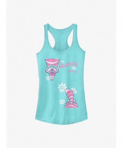 Discount Disney Alice In Wonderland Cheshire Split Girls Tank $11.95 Tanks