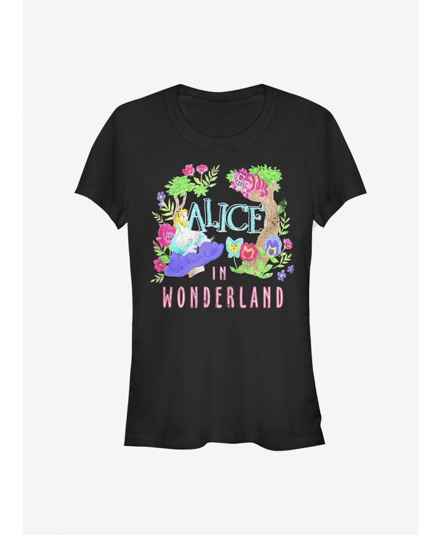 Best Deal Disney Alice In Wonderland Neon Alice Girls T-Shirt $8.22 T-Shirts