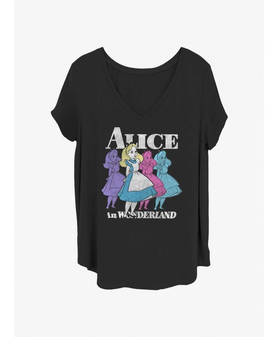 Hot Sale Disney Alice In Wonderland Trippy Alice Girls T-Shirt Plus Size $8.67 T-Shirts