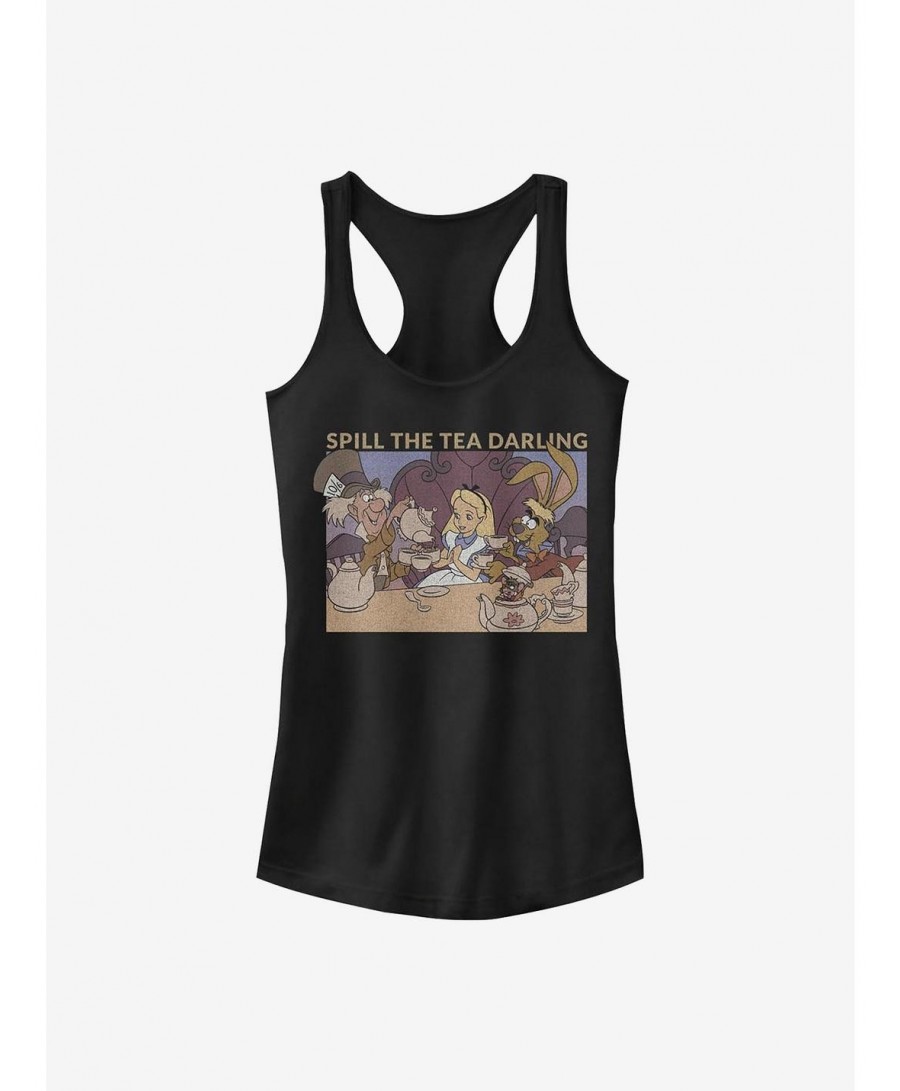 Flash Sale Disney Alice In Wonderland Spill The Tea Girls Tank $9.46 Tanks