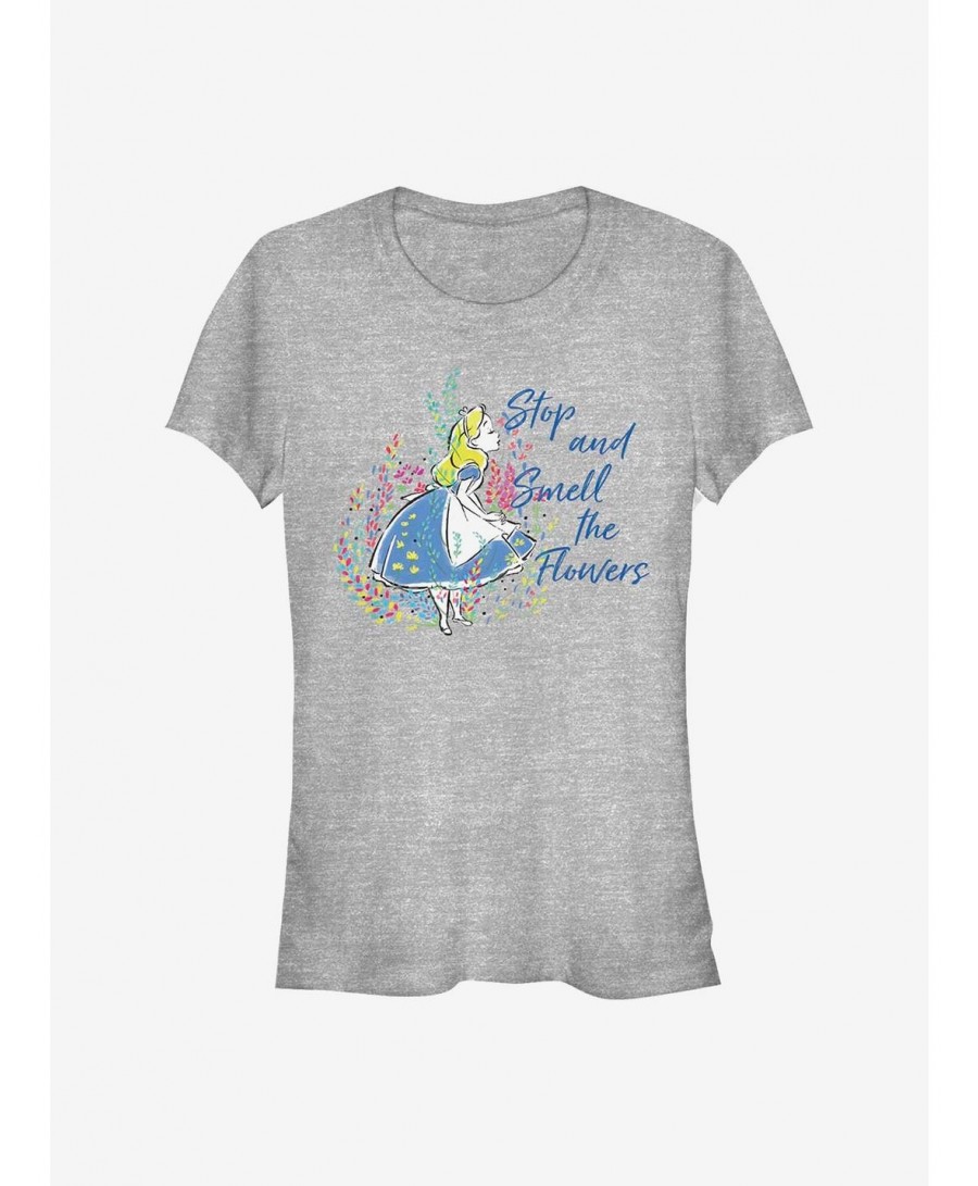 Clearance Disney Alice In Wonderland Smell The Flowers Girls T-Shirt $10.21 T-Shirts