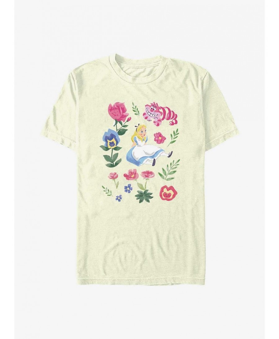 Limited-time Offer Disney Alice In Wonderland Friends Flowers T-Shirt $7.17 T-Shirts