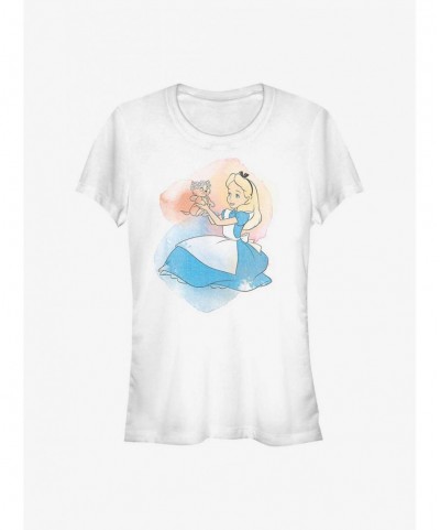 Cheap Sale Disney Alice In Wonderland Watercolors Girls T-Shirt $11.95 T-Shirts