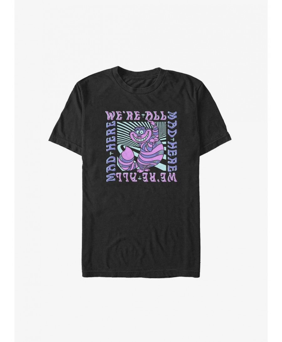 New Arrival Disney Alice In Wonderland Trippy Cheshire We're All Mad Big & Tall T-Shirt $9.27 T-Shirts