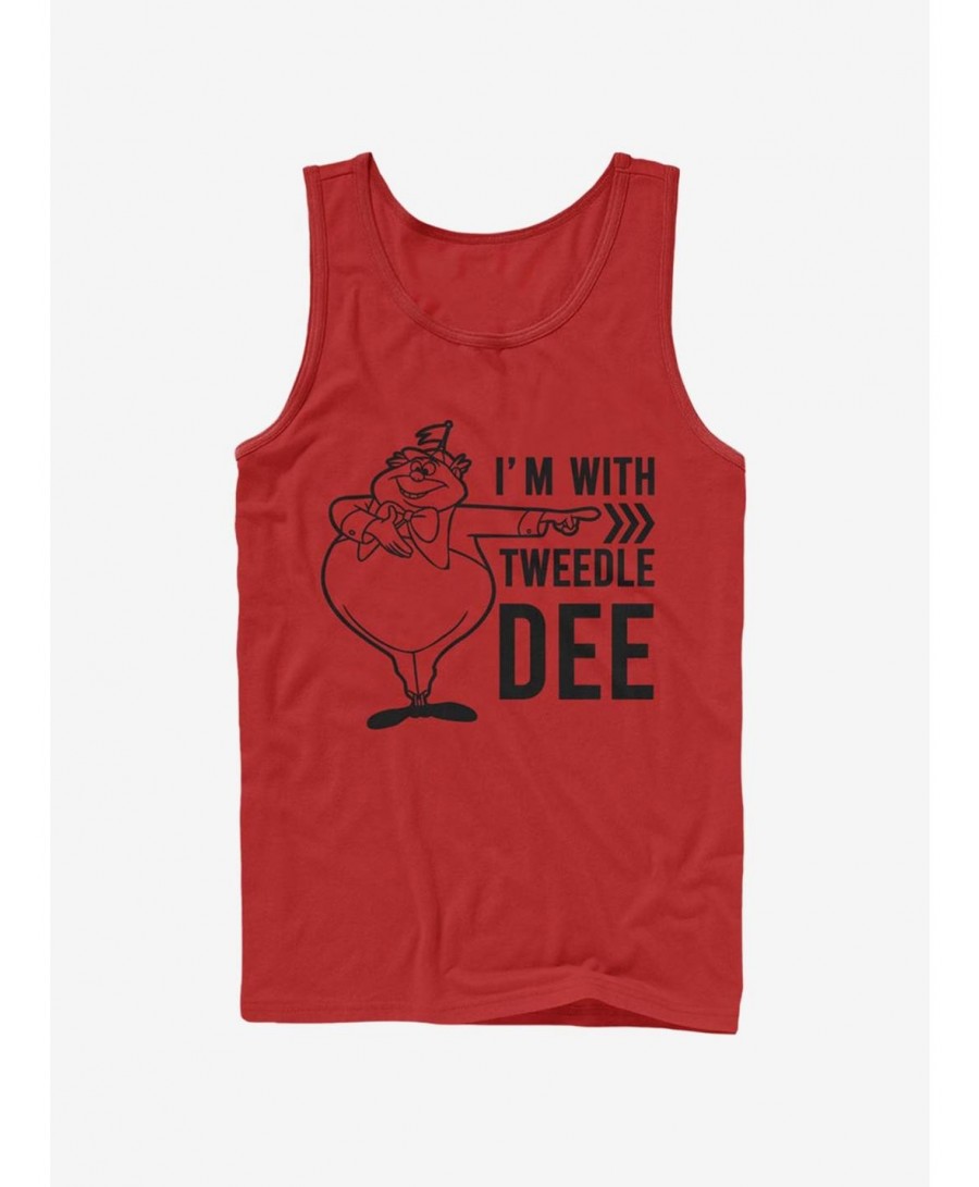 Hot Sale Disney Alice In Wonderland I'm With Tweedle Dee Tank $7.47 Tanks