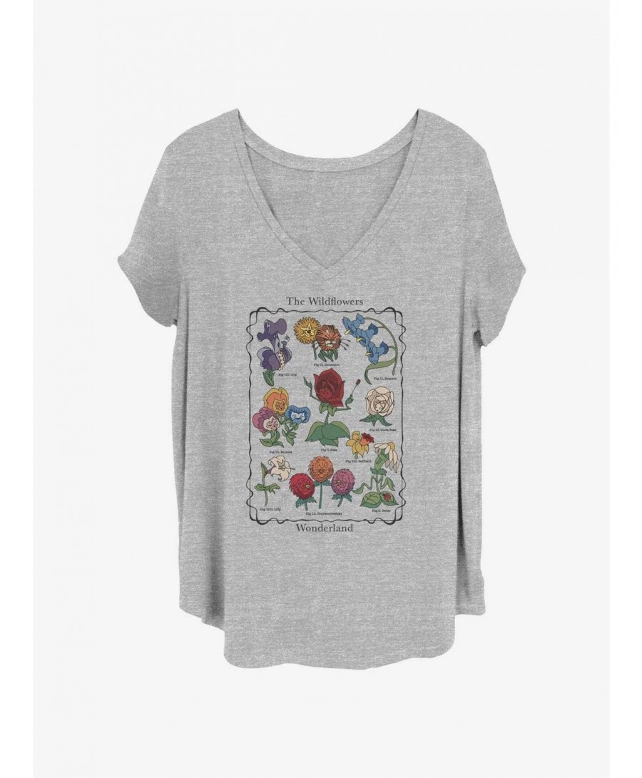 Clearance Disney Alice In Wonderland The Wildflowers Girls T-Shirt Plus Size $12.14 T-Shirts