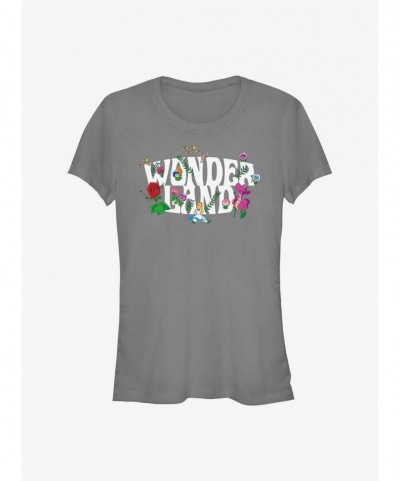 Value for Money Disney Alice In Wonderland Flower Garden Logo Girls T-Shirt $10.96 T-Shirts