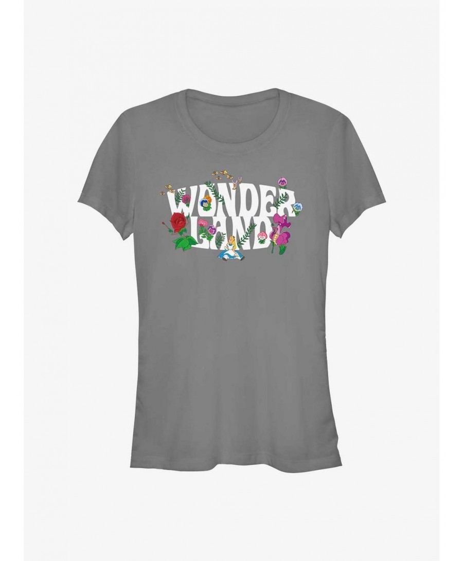 Value for Money Disney Alice In Wonderland Flower Garden Logo Girls T-Shirt $10.96 T-Shirts