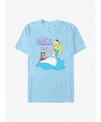 Pre-sale Discount Disney Alice In Wonderland Dinah Flower Crown T-Shirt $8.13 T-Shirts