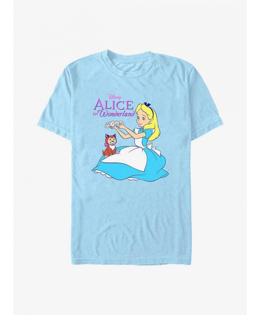 Pre-sale Discount Disney Alice In Wonderland Dinah Flower Crown T-Shirt $8.13 T-Shirts