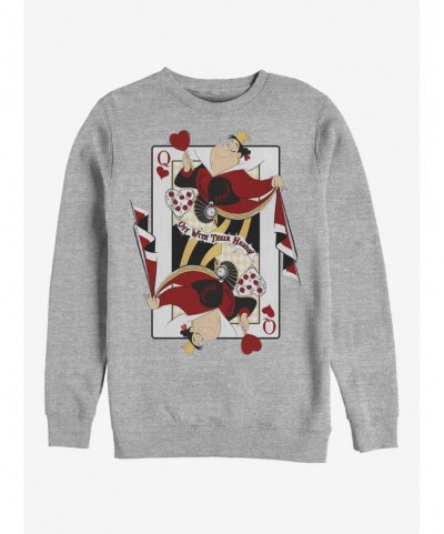 Discount Sale Disney Alice In Wonderland Queen Of Hearts Crew Sweatshirt $11.07 Sweatshirts