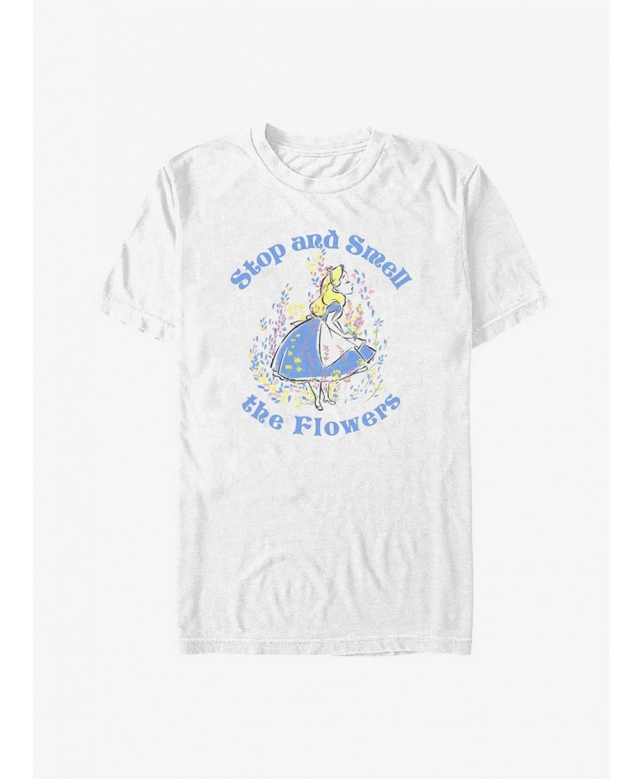 Crazy Deals Disney Alice In Wonderland Stop And Smell The Flowers T-Shirt $9.32 T-Shirts