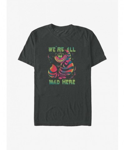 Flash Sale Disney Alice in Wonderland Psychedelic Cheshire We're All Mad Here Big & Tall T-Shirt $14.65 T-Shirts