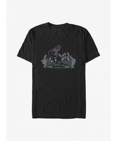 Hot Sale Disney Alice In Wonderland Gradient Rabbit T-Shirt $8.60 T-Shirts